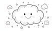 © Olena - Whimsical Cloud Coloring Page for Kids: Adorable Artwork for Creative Learning and Fun Activities