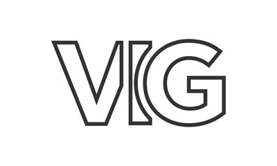 Poster - VIG logo design template with strong and modern bold text. Initial based vector logotype featuring simple and minimal typography. Trendy company identity.