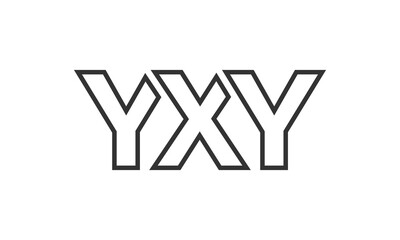 Poster - YXY logo design template with strong and modern bold text. Initial based vector logotype featuring simple and minimal typography. Trendy company identity.