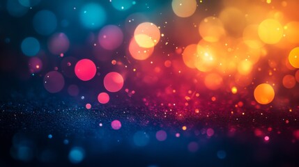 Abstract bokeh background with glowing orange and blue lights