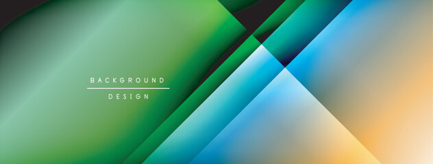 Poster - Dynamic shadow lines with gradient colors geometric background