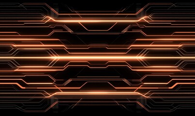 Poster - futuristic digital circuit design with glowing lines and patterns, intricate network of connections,