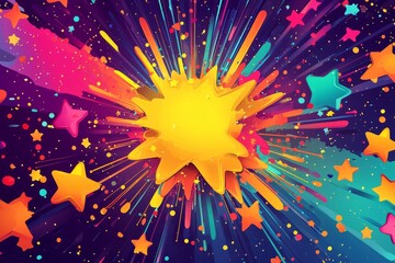 Poster - colorful pop art background with copy space