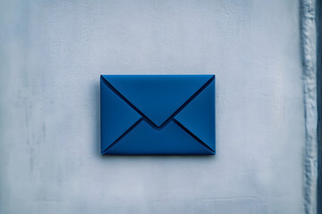 Poster - Minimalist icon of a blue envelope, representing email communication. Ideal for digital, office, and correspondence themes.
