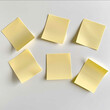 © ylarlin - 5 post its in random places separated color yellow in white background