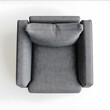© ylarlin - modern grey simple armchair top view white background