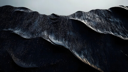 Poster - Black minimal background. Abstract shapes and textures. Dark, moody feeling,