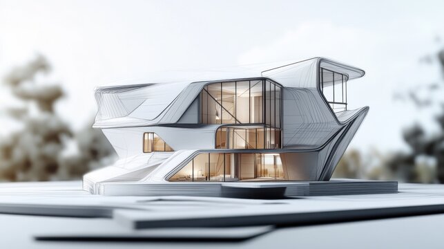 Modern Architectural Masterpiece Futuristic Home Design Visualization