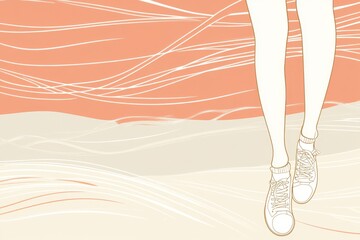 Poster - Vibrant sneaker journey illustrated with colorful waves and movement