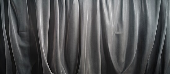 Poster - Sophisticated gray curtain backdrop featuring delicate textures ideal for photography, presentations, and elegant decor settings.