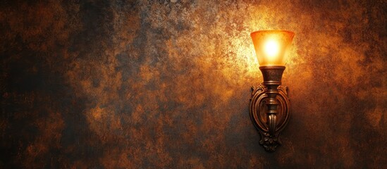 Poster - Classic sconce with warm light illuminating a textured wall creating an inviting atmosphere perfect for home interior design solutions