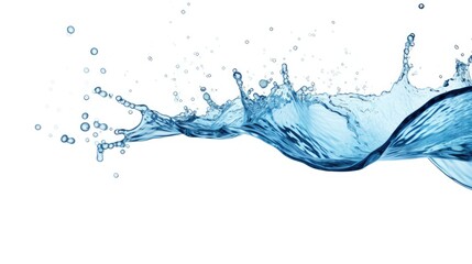 Poster - Clean water splash isolated on white background showcasing beautiful and dynamic water droplets in motion for stunning visual impact