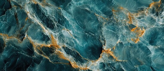 Poster - Natural marble stone texture with stunning blue tones and intricate veining ideal for modern interior design and architectural projects