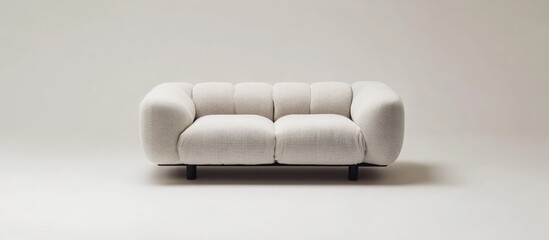 Poster - Minimalist elegant soft sofa on a neutral background ideal for contemporary interior design inspiration and modern home decor.