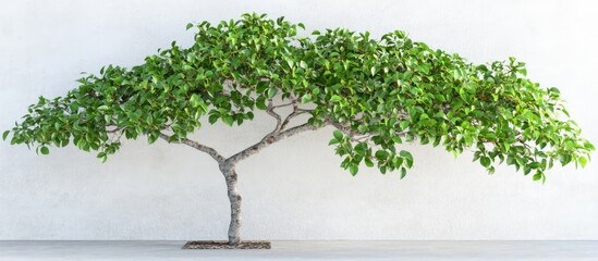 Poster - Ficus tree with lush green foliage in a bright minimalist interior enhancing contemporary home decor aesthetics