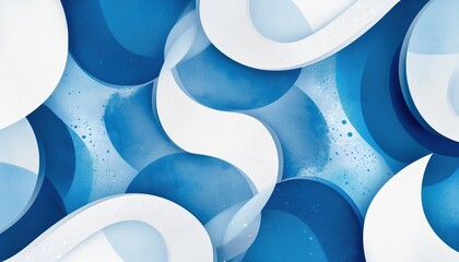 Poster - Modern Abstract Blue And White Diagonal Rounded Geometric Shape Element For Various Design Projects: Poster, Cover, Brochure, Presentation, Website.