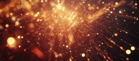 Poster - Abstract golden sparks and bokeh lights created by fireworks for festive celebrations and seasonal events in a dramatic night setting
