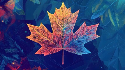 Wall Mural -  Canada maple leaf illustration in a detailed and natural style