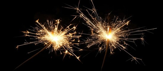 Poster - Vibrant fireworks and sparklers illuminating the night sky with dazzling bursts against a dark backdrop for festive celebrations and events.