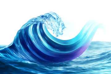 Poster - Vibrant abstract wave illustration in blue gradient colors. Perfect for modern design projects and creative presentations.