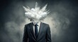 © Alexandr - Businessman with a cloud explosion for a head, symbolizing stress