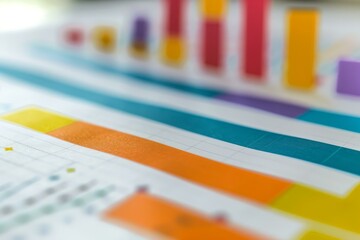 Poster - Analyzing financial charts showing growth using colorful graphs and charts