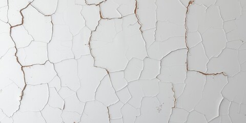 Wall Mural - Subtle textured white wall with cracks and peeling paint, design, texture, cracked