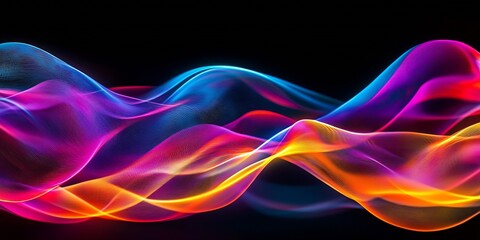Aufkleber - Dynamic Multicolored Light Wave Concept with Abstract Motion : Generative AI
