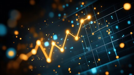 Aufkleber - Dynamic Financial Data Display in Yellow and Blue Abstract Design : Generative AI