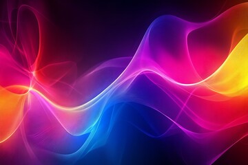 Poster - Radiant Abstract Colorful Flowing Lines of Light : Generative AI