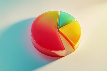 Poster - Colorful Pie Chart Representation with Vibrant Segments Emphasizing Data Visualization and Modern Design Aesthetics in a Soft-lit Environment