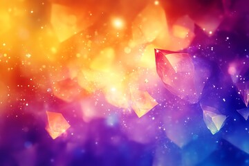 Aufkleber - Mystical Abstract Scene of Vivid Crystals in Radiant Light : Generative AI