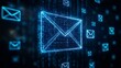 © The Little Hut - Abstract Digital Email Icon Portrayed in a Virtual Data World Environment : Generative AI