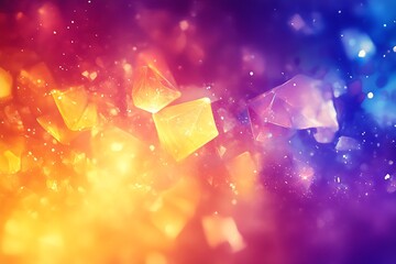 Leinwandbilder - Dynamic Vibrant Abstract Crystals with a Colorful Spectrum Blending : Generative AI