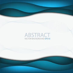 Poster - graphic vector curve line overlap background for text and message design

