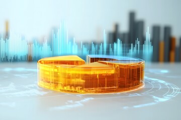 Aufkleber - Modern Digital Pie Chart Illustration with Statistical Data Visualization Representing Analysis of Business Insights and Trends for Financial Presentations