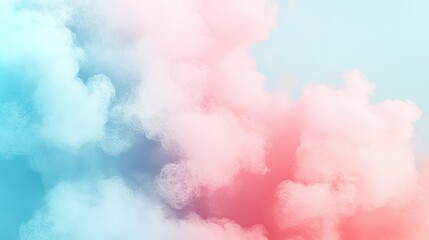 Poster - Soft Colorful Clouds in Blue and Pink Hues for Background Design