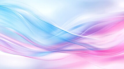 Poster - Soft Pastel Waves Flowing in Gradients of Blue and Pink Tones