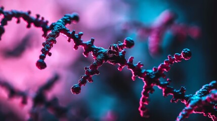 Poster - Abstract Close-up of Colorful Molecular Structure Displaying Unique Patterns and Details in Vibrant Colors