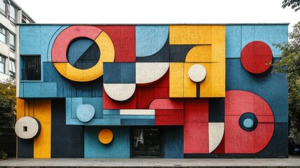 Poster - colorful abstract art on a building exterior