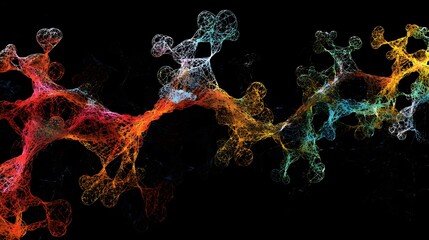 Wall Mural -  The digital DNA network of life, digital art, DNA, network, science, biology