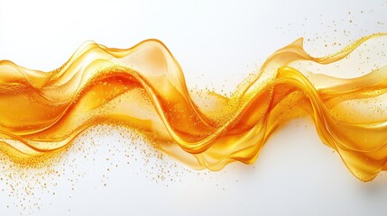 Poster - yellow liquid border isolated on transparent background.