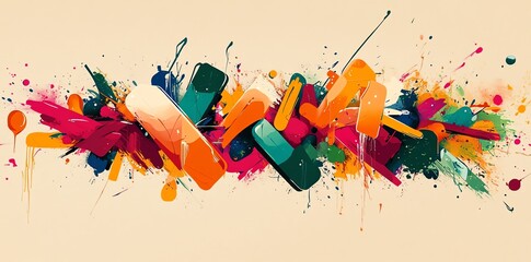 Poster - A vibrant abstract splash of colors, showcasing creativity and artistic expression.