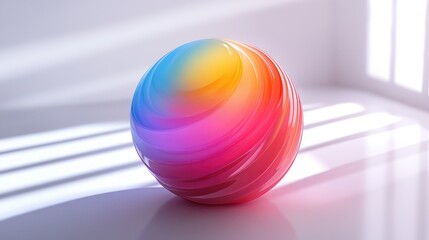 Aufkleber - Colorful animated sphere design featuring layered shadows, displayed from the front on a crisp white background.