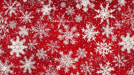 Poster - chrismas background, red christmas background with white snowflakes, red christmas background, chris