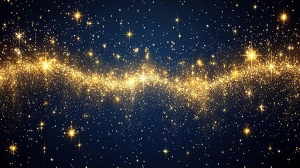 Poster - elegant christmas background with a blend of gold and silver sparkles on a dark navy canvas. the spa