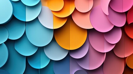 Poster - This graphic features a vibrant arrangement of overlapping 3D ellipses in multiple hues against a clean white backdrop.