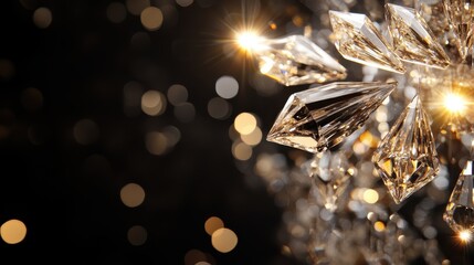 Poster - minimalist abstract reflecting clear elegant crystal shards backgrounds accessories chandelier.