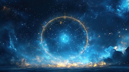 Wall Mural - minimal horizontal clean astrology zodiac with shape edge in bottom border painting backgrounds crea