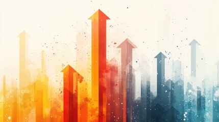 Poster - illustration highlighting hierarchical decision-making with abstract upward arrows on a white background.
